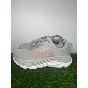 HOKA Gaviota 5 Women’s 8.5B Gray Rose Gold Running Shoes Stability Sneakers